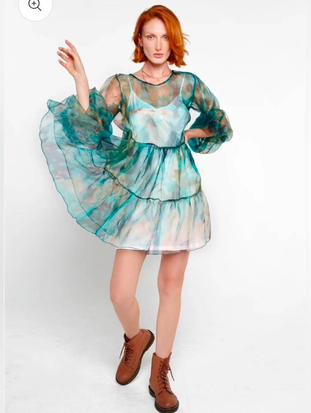 Aqua-Green Sheer💎 Overlay💎 Mini Dress 💎WILD MARY GOLD💎